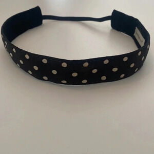 Banded2gether Black and white polkadot headband